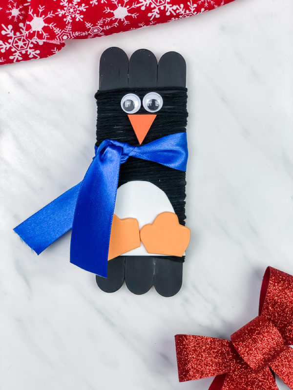popsicle stick penguin craft for kids