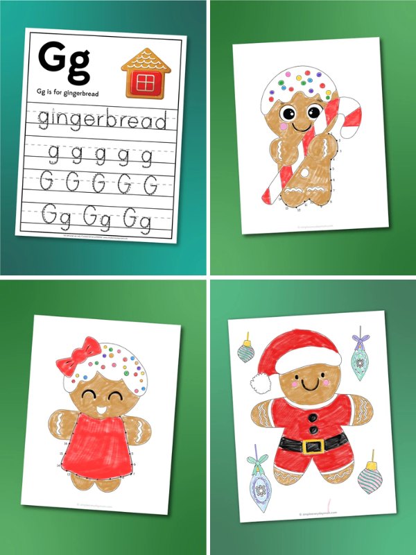 Collage image of the More Gingerbread Man Activities