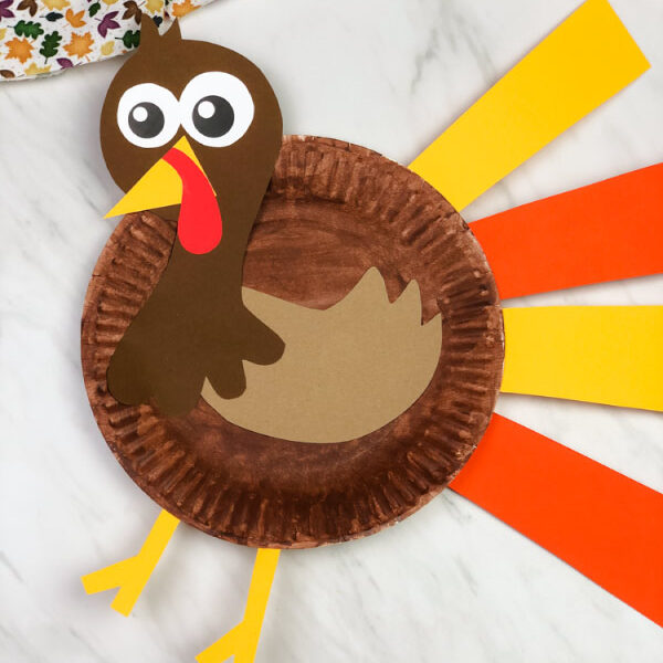 Paper Plate Turkey Craft For Kids [Free Template]