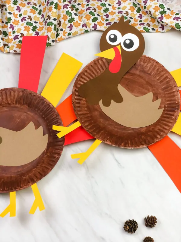 two paper plate turkey crafts