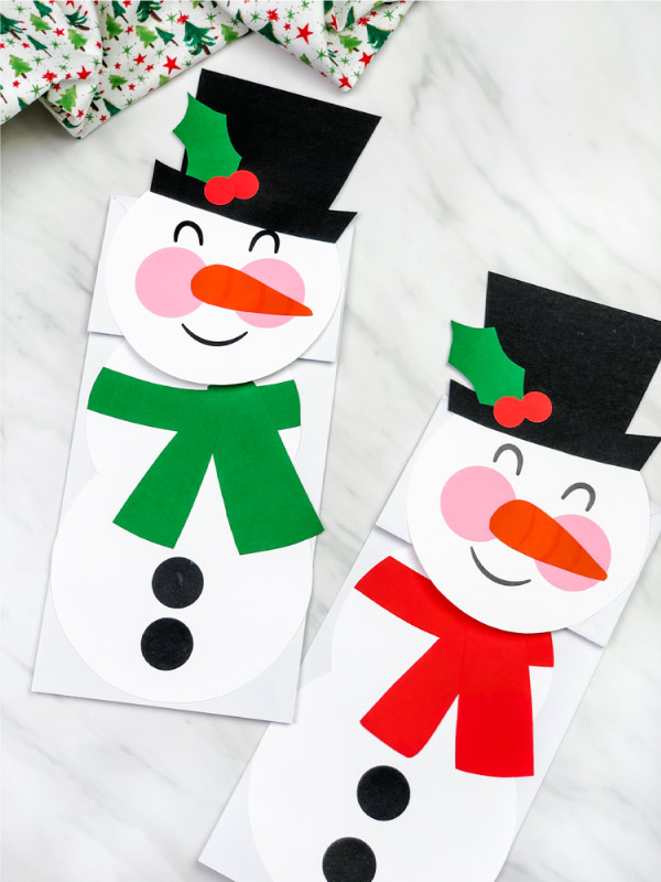 2 paper bag snowmen crafts