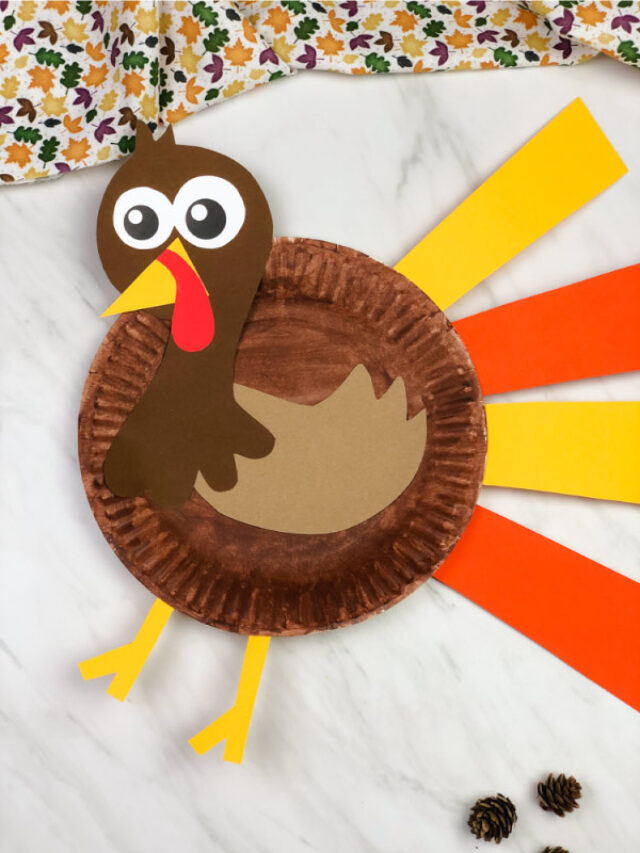 Paper Plate Turkey Craft For Kids [Free Template] Story
