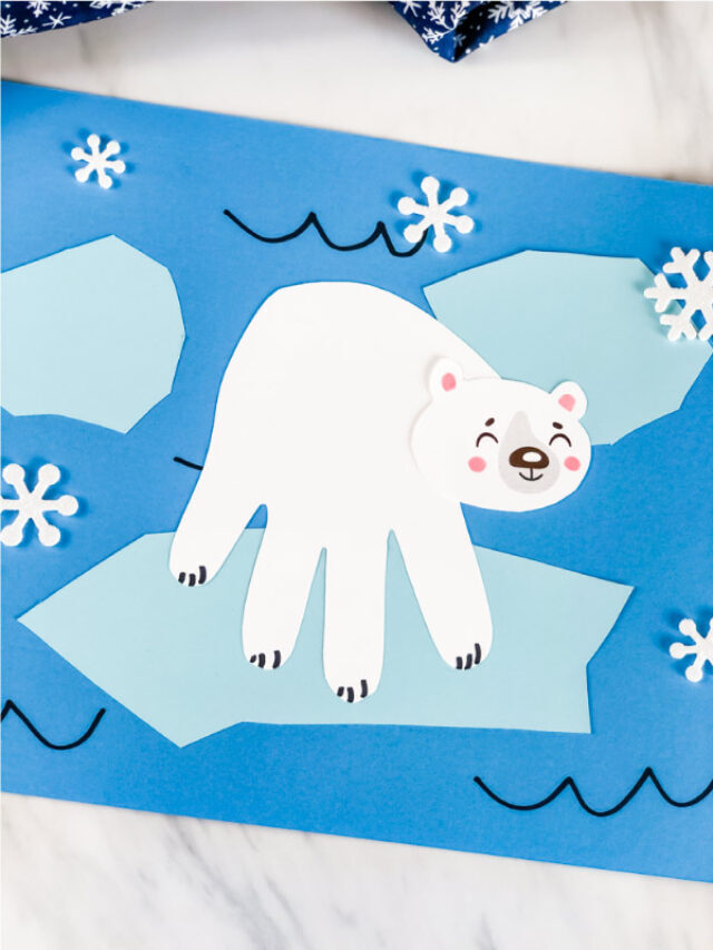Polar Bear Handprint Craft [Free Template] Story