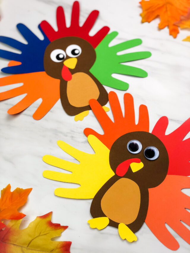 Cute Turkey Handprint Craft For Kids [Free Template] Story