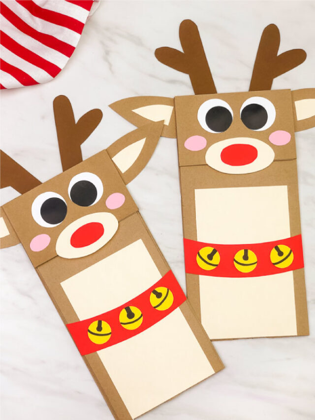 Reindeer Paper Bag Craft For Kids [Free Template] Story
