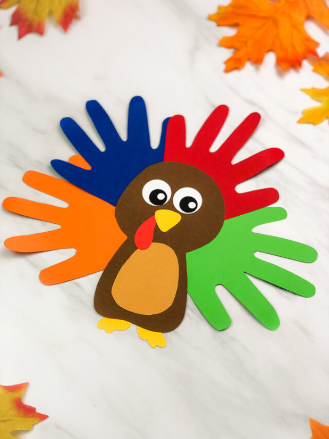 Cute Turkey Handprint Craft For Kids [Free Template] Story