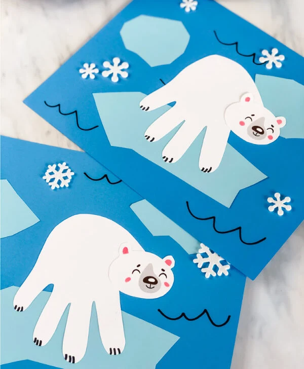 polar bear winter craft for kids