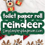 toilet paper roll reindeer image collage with the words toilet paper roll reindeer
