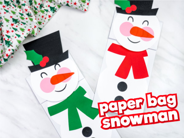 Two paper bag snowman crafts