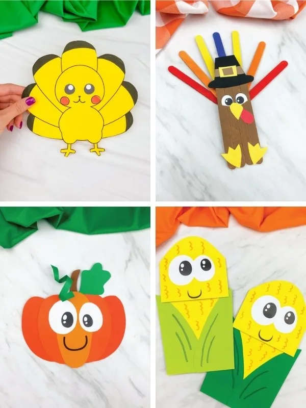 Thanksgiving kids' craft image collage