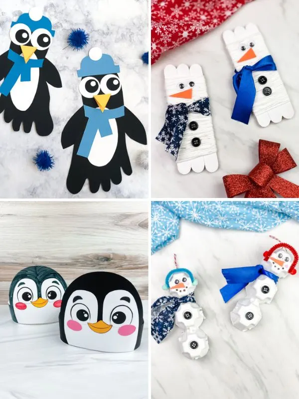 collage of winter crafts 4