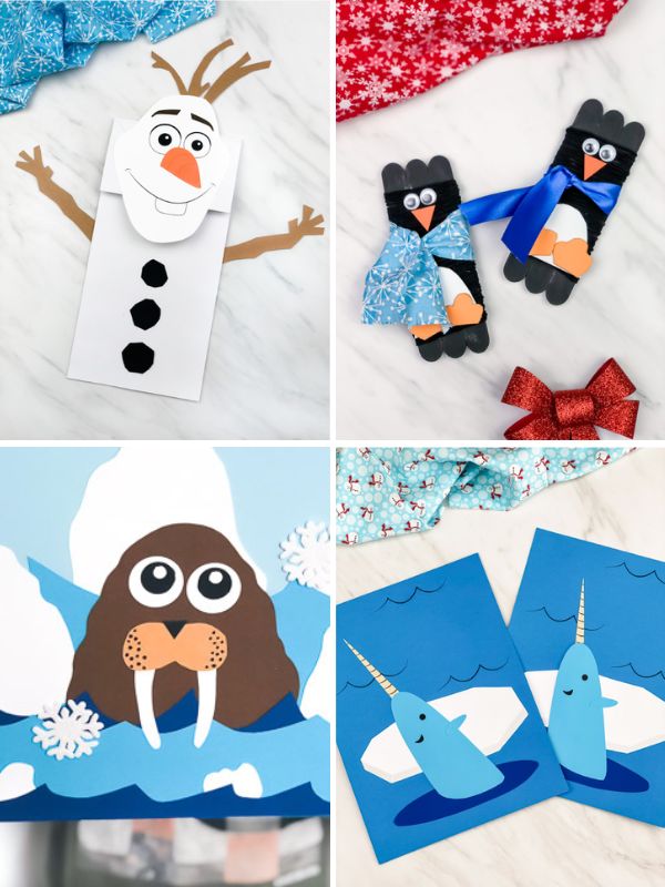 collage of winter crafts 5