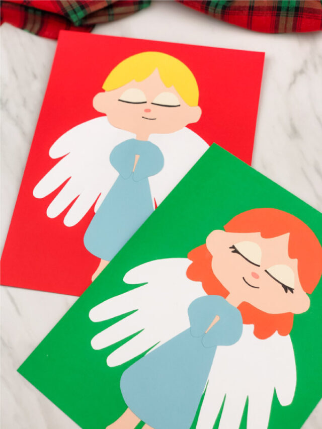 Angel Handprint Christmas Craft For Kids [Free Template] Story
