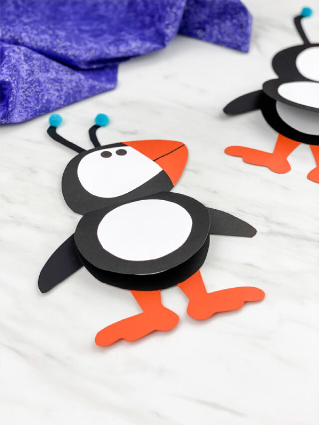 Arctic Puffin Card Craft For Kids [Free Template] Story
