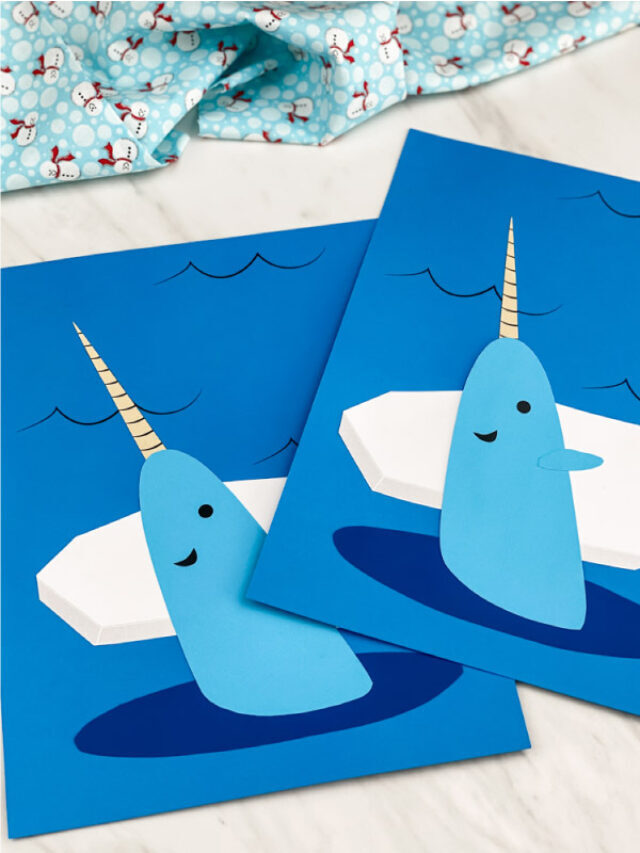 Cute Narwhal Craft For Kids [Free Template] Story