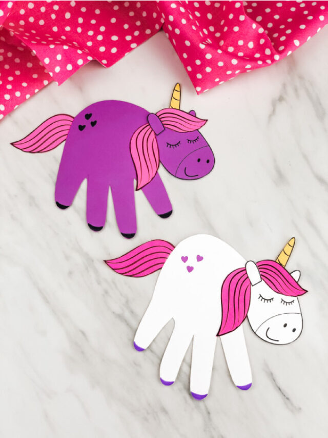 Handprint Unicorn Craft For Kids [Free Template] Story