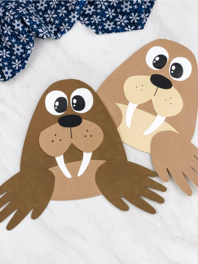 Handprint Walrus Craft For Kids [Free Template] Story