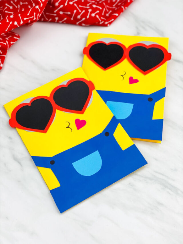 Minion Valentine Card Craft [Free Template] Story