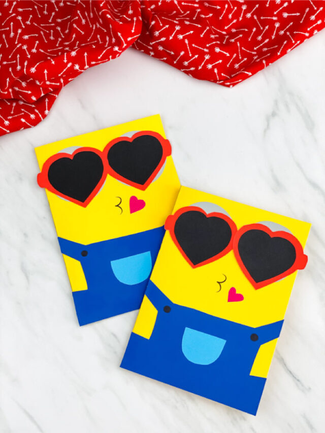 Minion Valentine Card Craft [Free Template] Story