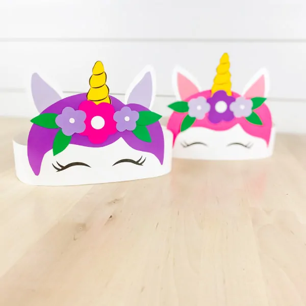 Purple and pink paper unicorn headband  crafts 