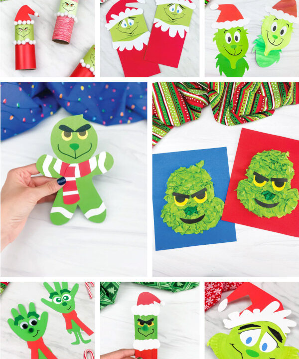 Grinch craft image collage