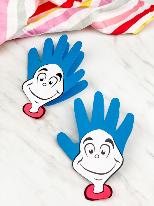 Two Thing 1 handprint crafts 
