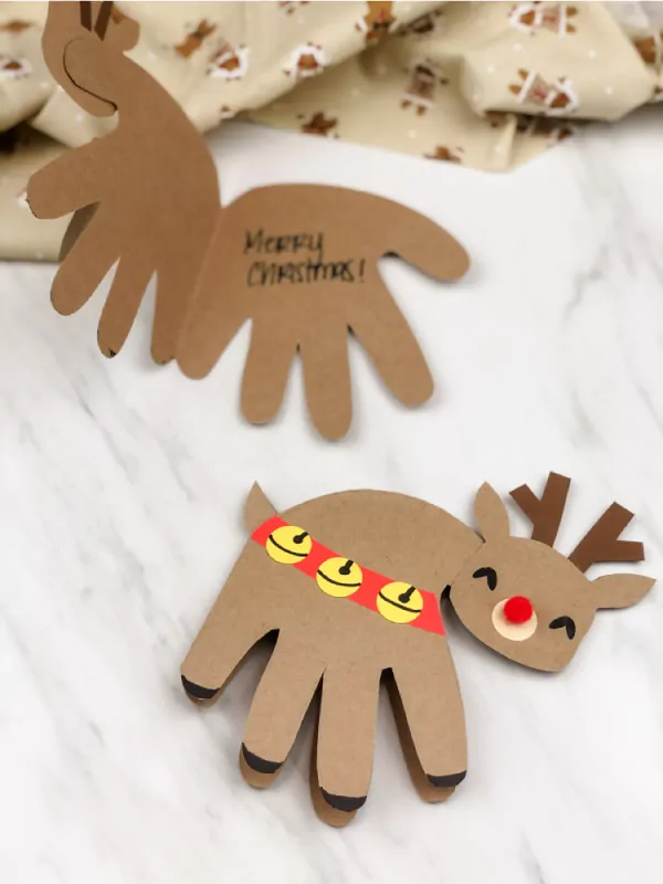 handprint reindeer craft for preschool