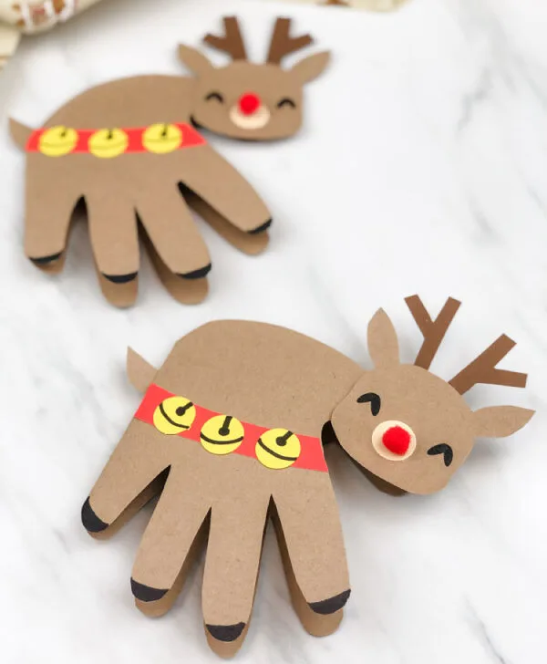 handprint reindeer card craft