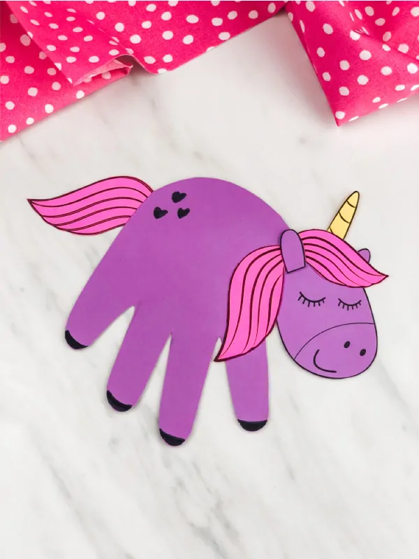 Purple handprint unicorn 