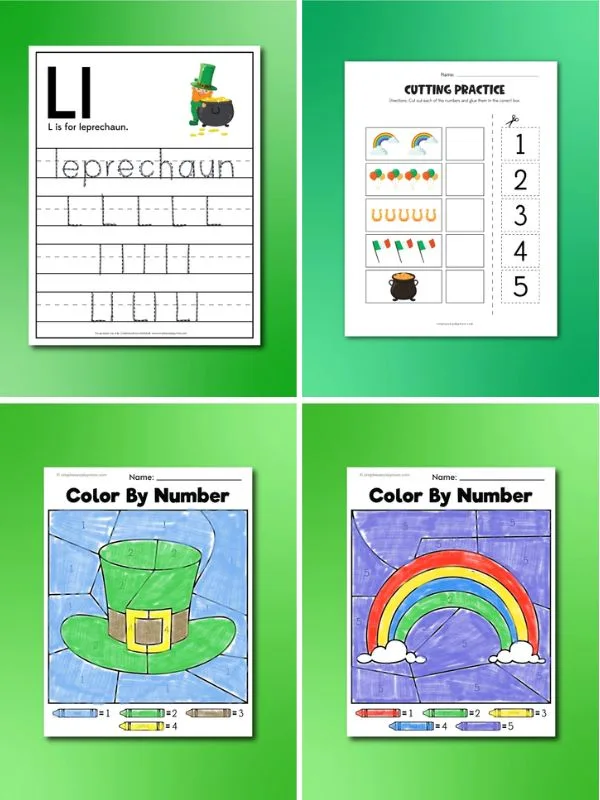 Collage of St. Patrick's Day Activities For Preschoolers