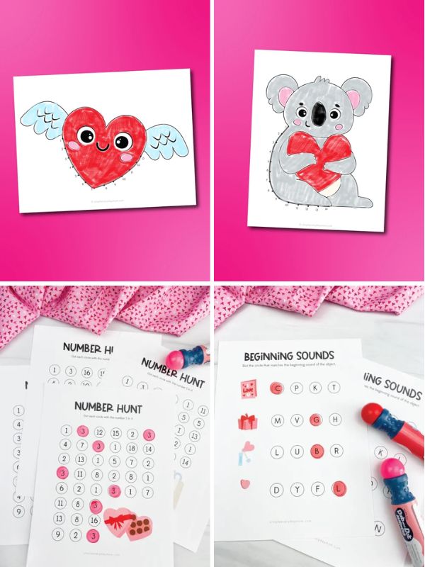 Collage of Valentine Printable Ideas