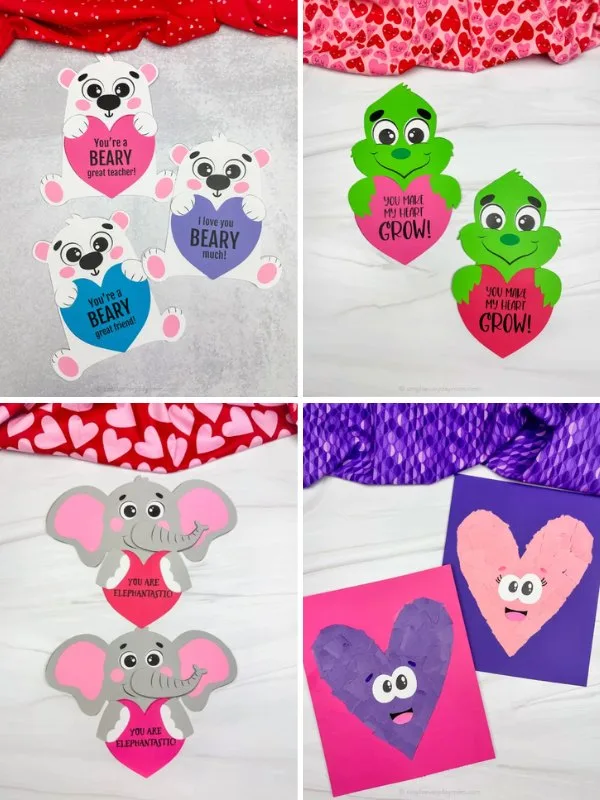Collage image of Valentines Day Printable Crafts