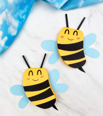 2 bee paper card crafts 