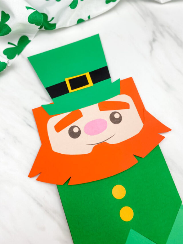 Leprechaun Paper Bag Puppet [Free Template] Story