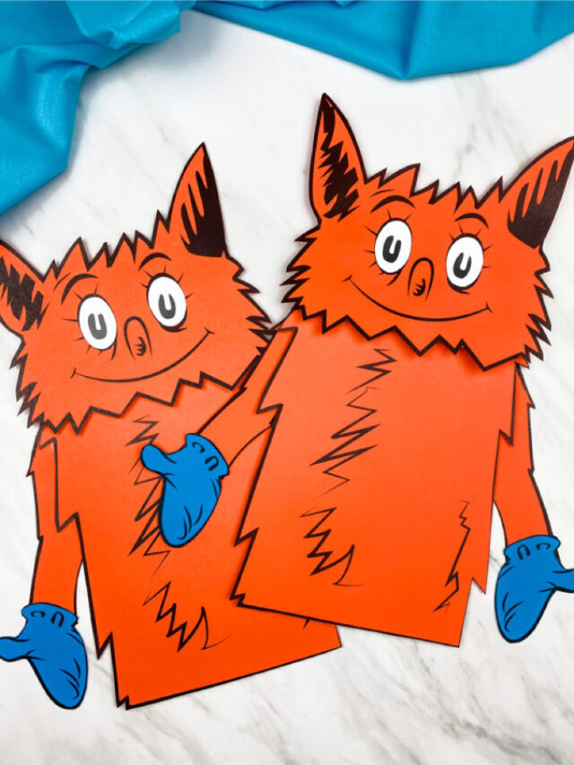 Fox In Socks Paper Bag Puppet Craft [Free Template] Story
