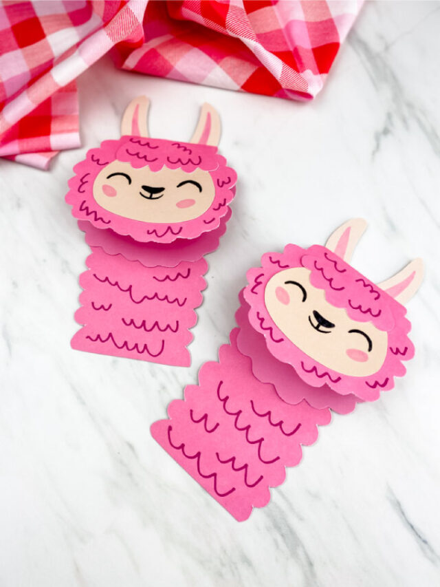 Llama Valentine Card Craft [Free Template] Story
