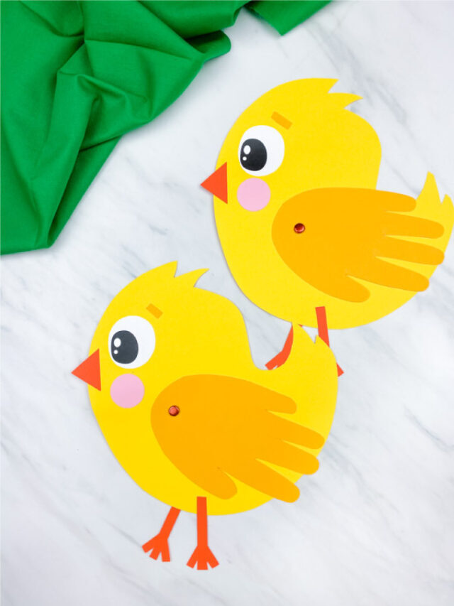 Chick Handprint Card Craft [Free Template] Story