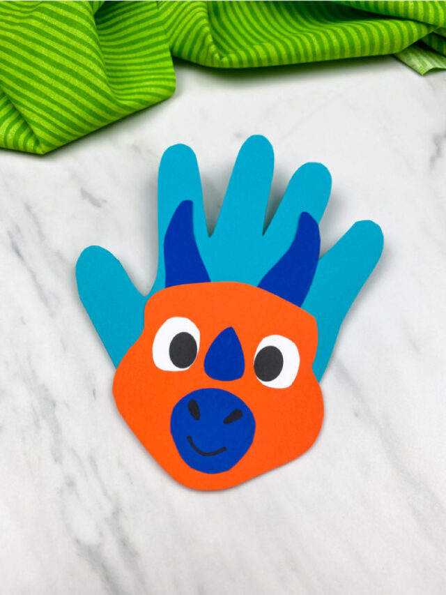 Handprint Dinosaur Card Craft [Free Template] Story