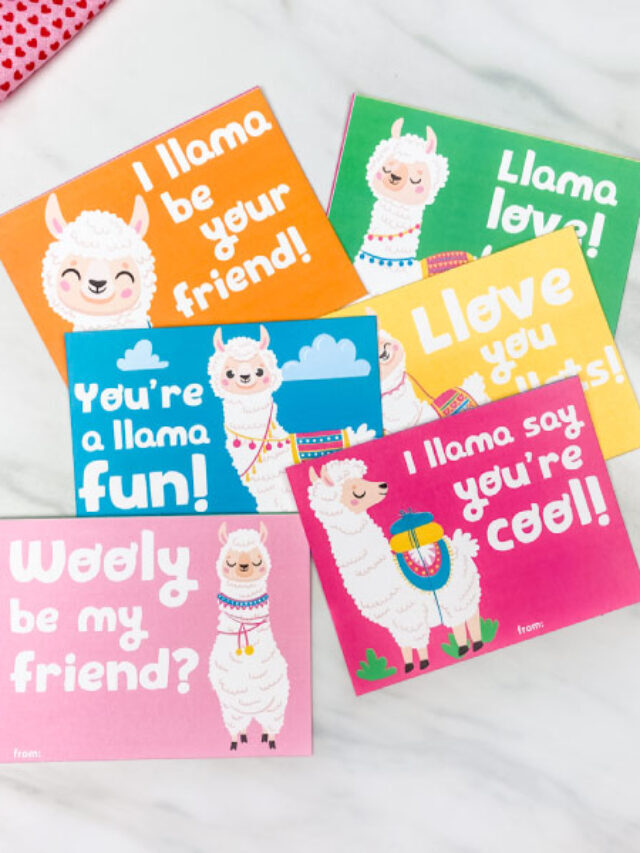 Llama Valentine’s Day Cards For Kids Story