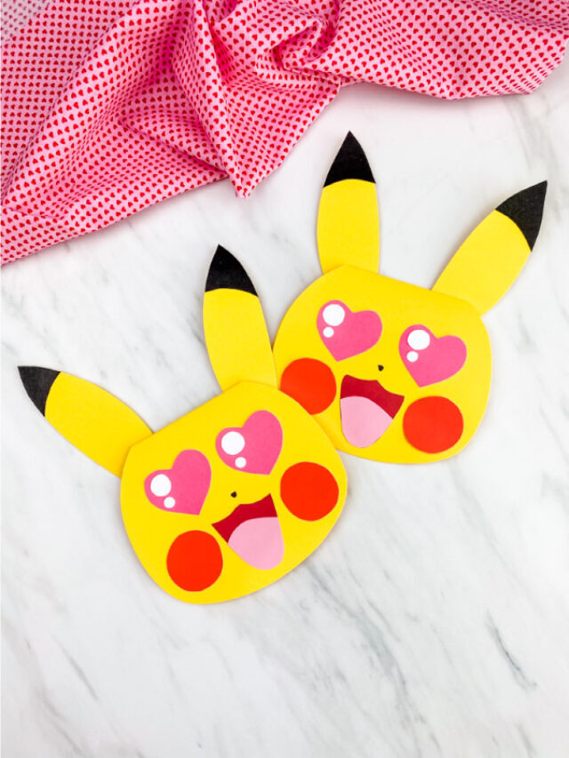 Pikachu Valentine Card Craft [Free Template] Story