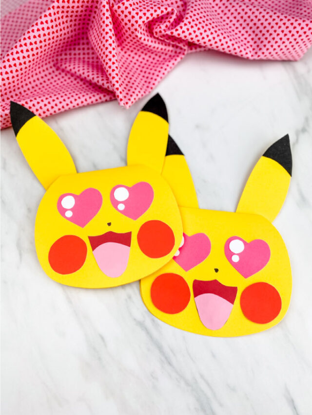 Pikachu Valentine Card Craft [Free Template] Story