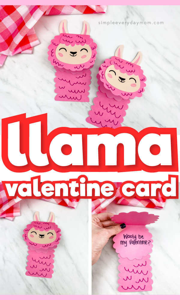 Llama valentine card craft images with words llama valentine card in the middle 