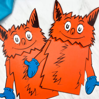 Fox In Socks Paper Bag Puppet Craft [Free Template]
