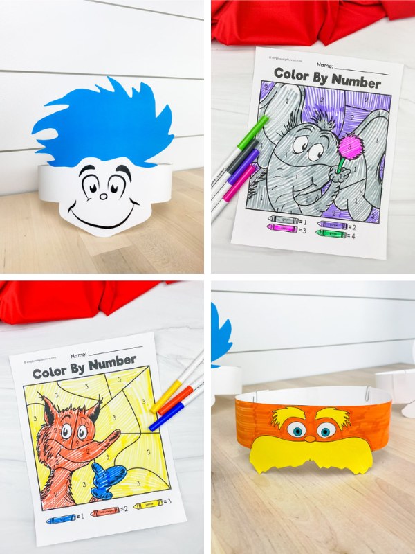 collage of dr seuss activities for kids