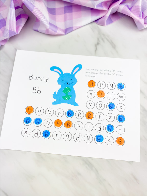 Bb is for bunny dot marker printable 