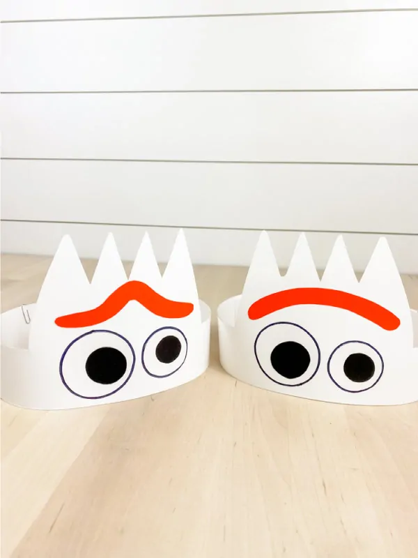 two paper Forky headbands 
