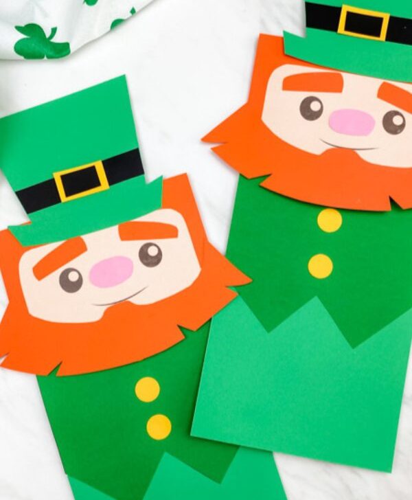 Two leprechaun paper bag puppets crafts