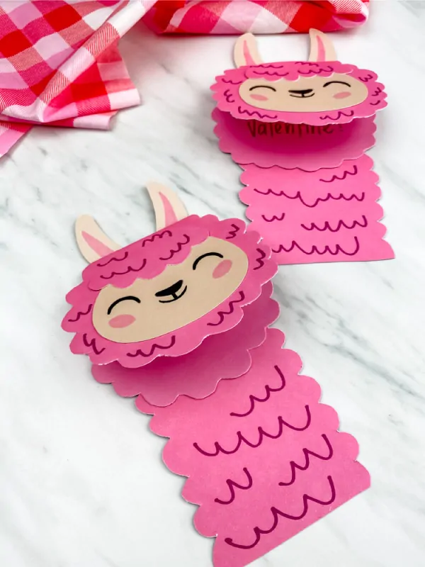 llama valentine craft for kids