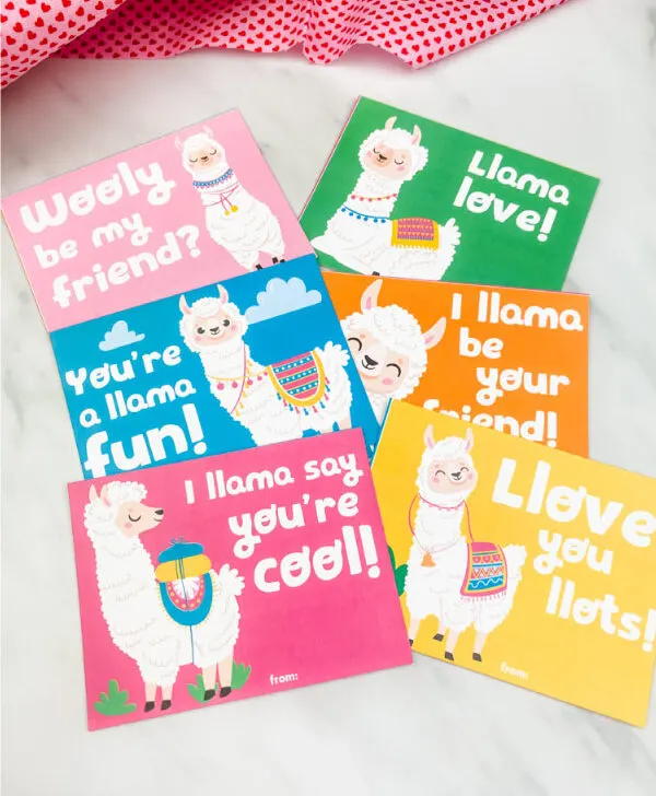 llama valentine's day cards