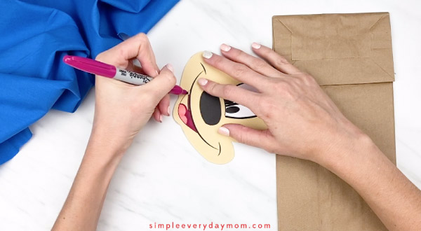 hands coloring in mickey mouse paper craft mouth